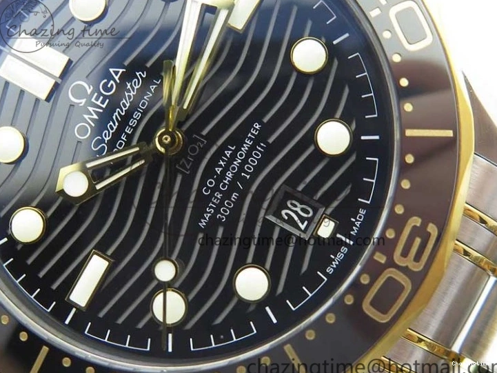 1103 MultiPurpose 2018 Seamaster Diver 300M SS YG VSF 1:1 Best Edition YG Bezel Black Dial on SS YG Bracelet A 7937